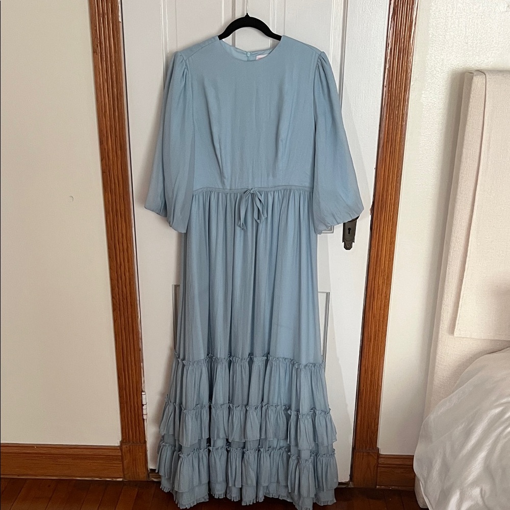 Malka Magesty Chic Light Blue 3/4 Sleeve Gown